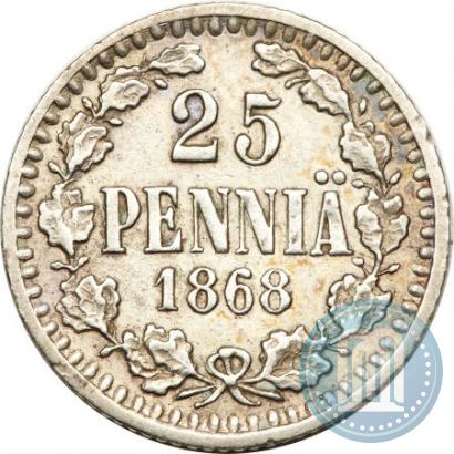 Фото 25 пенни 1868 года S 