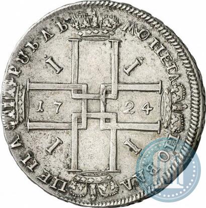Фото 1 рубль 1724 года  "Портрет в античных доспехах"