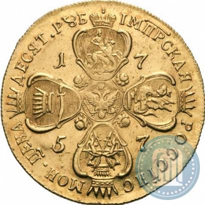 Фото 10 рублей 1757 года СПБ "Портрет работы Б. Скотта"