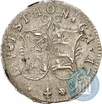 Picture 4 kopecks 1757 year  "For Livonia"