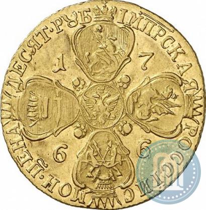 Picture 10 roubles 1766 year СПБ 