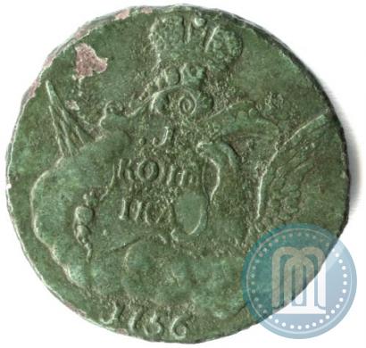 Picture 1 kopeck 1756 year  