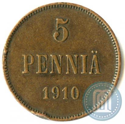 Picture 5 pennia 1910 year  
