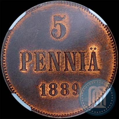 Picture 5 pennia 1889 year  