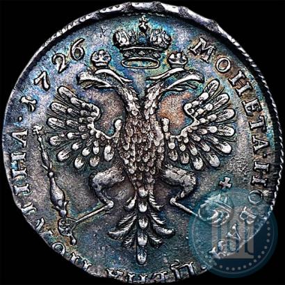 Picture Poltina 1726 year  "Moscow type, portrait turned to the left"