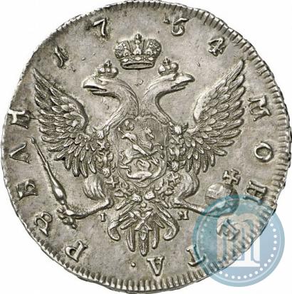 Фото 1 рубль 1754 года СПБ-IМ "Портрет работы Бенджамина Скотта"