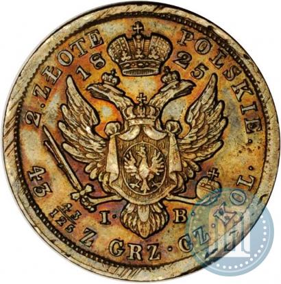 Фото 2 злотых 1825 года IB 