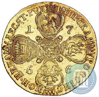 Picture 10 roubles 1766 year СПБ 