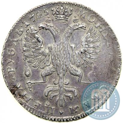 Picture 1 rouble 1725 year СПБ "Petersburg type, portrait turned to the left"