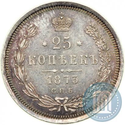 Фото 25 копеек 1873 года СПБ-НІ 