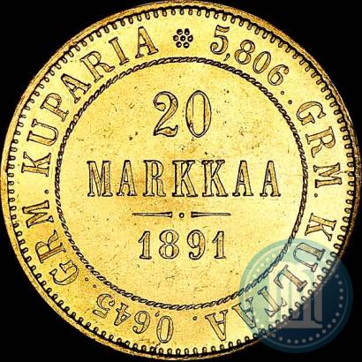 Picture 20 markkaa 1891 year L 