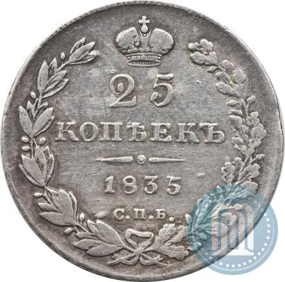 Picture 25 kopecks 1835 year СПБ-НГ 