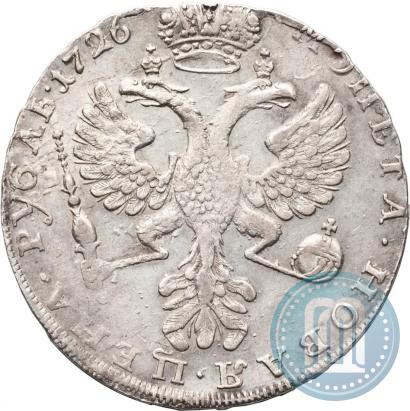 Фото 1 рубль 1726 года  "Московский тип, портрет влево"