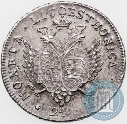 Picture 24 kopecks 1757 year  "For Livonia"