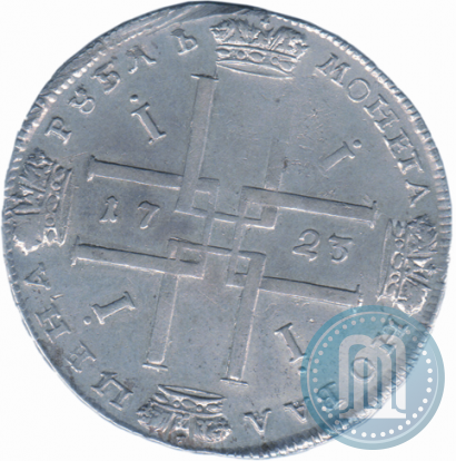 Фото 1 рубль 1723 года  "Портрет в античных доспехах"