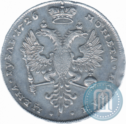Picture 1 rouble 1726 year  "Moscow type, portrait turned to the right"