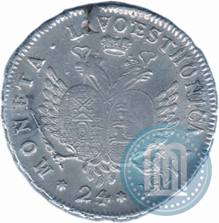 Picture 24 kopecks 1757 year  "For Livonia"