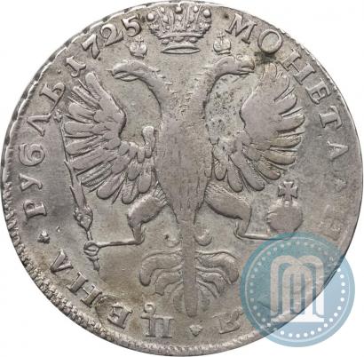 Фото 1 рубль 1725 года СПБ "Петербургский тип, портрет влево"