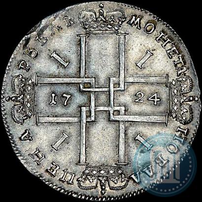 Фото 1 рубль 1724 года  "Портрет в античных доспехах"