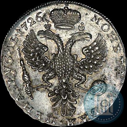Фото 1 рубль 1726 года  "Московский тип, портрет влево"