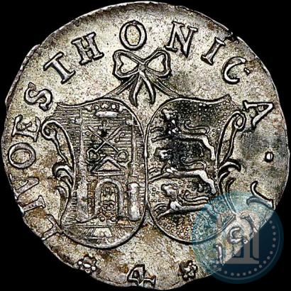 Picture 4 kopecks 1757 year  "For Livonia"