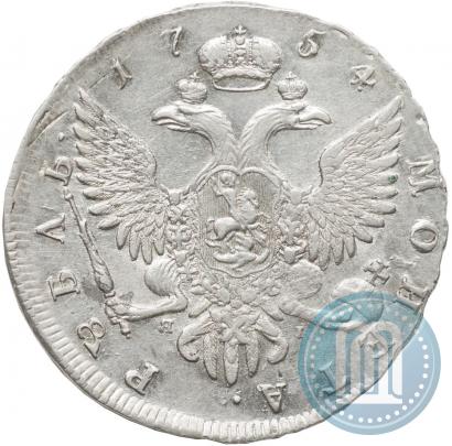Фото 1 рубль 1754 года СПБ-ЯI "Портрет работы Бенджамина Скотта"