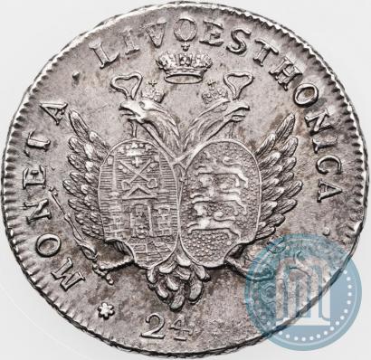 Picture 24 kopecks 1757 year  "For Livonia"
