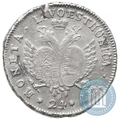 Picture 24 kopecks 1757 year  "For Livonia"