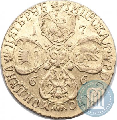 Picture 5 roubles 1766 year СПБ 