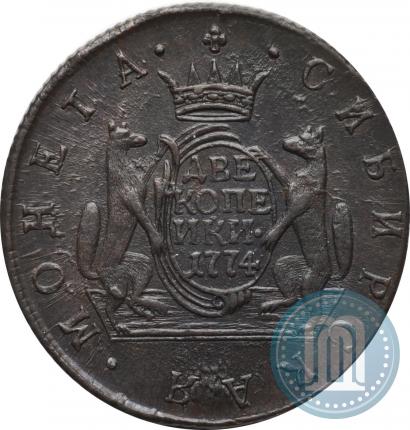 Фото 2 копейки 1774 года КМ 