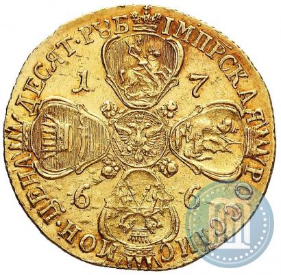 Picture 10 roubles 1766 year СПБ 
