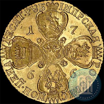 Picture 10 roubles 1766 year СПБ 