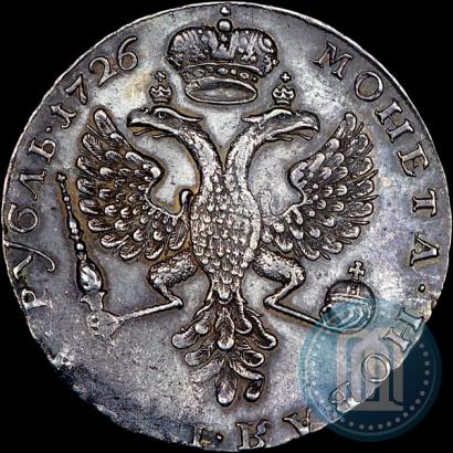 Picture 1 rouble 1726 year  "Moscow type, portrait turned to the left"