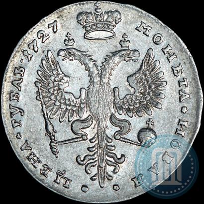 Фото 1 рубль 1727 года  "Московский тип, портрет вправо"