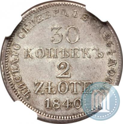 Picture 30 kopecks - 2 złotych 1840 year MW 