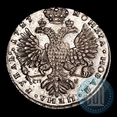 Фото 1 рубль 1727 года СПБ "Петербургский тип, портрет вправо"