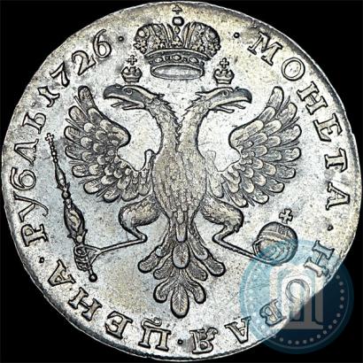 Фото 1 рубль 1726 года  "Московский тип, портрет влево"