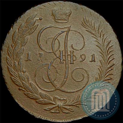 Фото 5 копеек 1791 года Е:М: "Павловский перечекан"