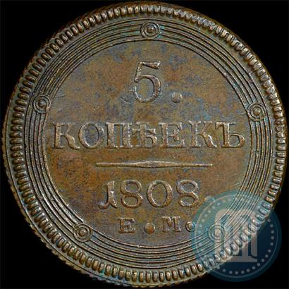 Picture 5 kopecks 1808 year ЕМ 
