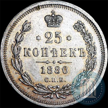 Фото 25 копеек 1880 года СПБ-НФ 