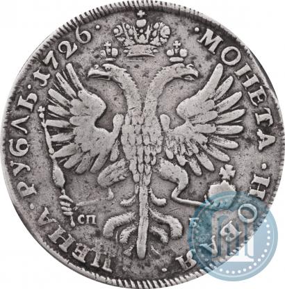 Picture 1 rouble 1726 year СПБ "Petersburg type, portrait turned to the left"