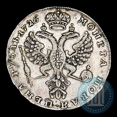 Фото 1 рубль 1726 года  "Московский тип, портрет влево"