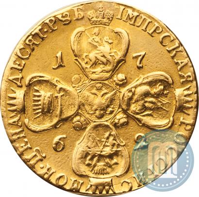 Фото 10 рублей 1762 года СПБ 