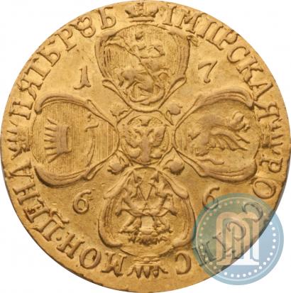 Picture 5 roubles 1766 year СПБ 