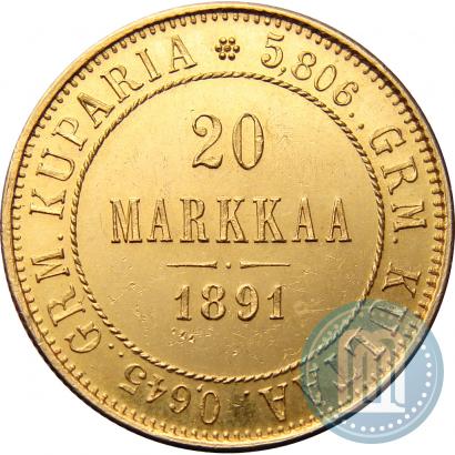Picture 20 markkaa 1891 year L 