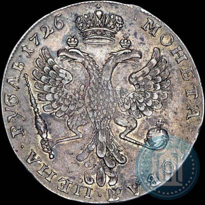Фото 1 рубль 1726 года  "Московский тип, портрет влево"