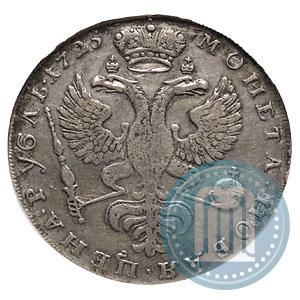 Picture 1 rouble 1725 year  "Moscow type, portrait turned to the left"
