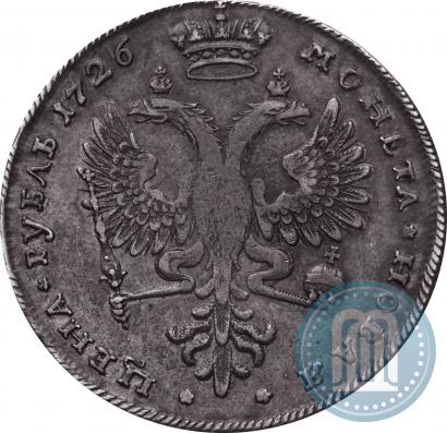 Фото 1 рубль 1726 года  "Московский тип, портрет вправо"