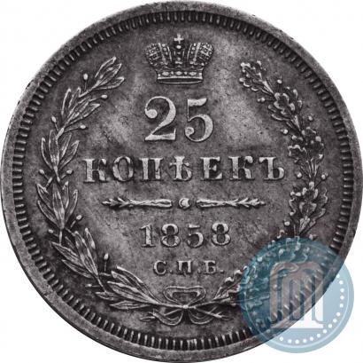 Фото 25 копеек 1858 года СПБ 