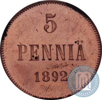 Picture 5 pennia 1892 year  